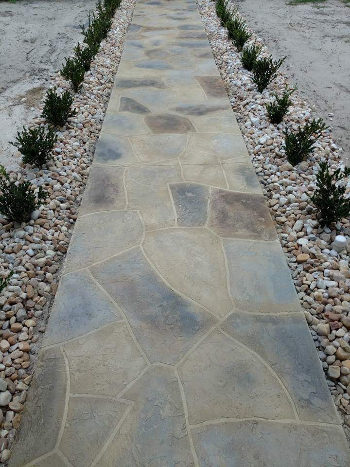Decorative stone concrete walkway Hinesville GA